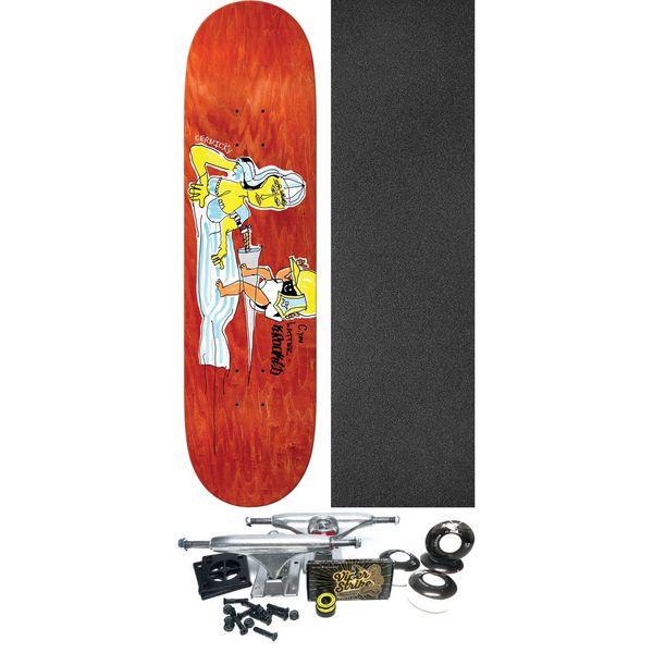 Krooked Skateboards Eddie Cernicky Latter Assorted Stains Skateboard Deck - 8.38" x 32.25" - Complete Skateboard Bundle